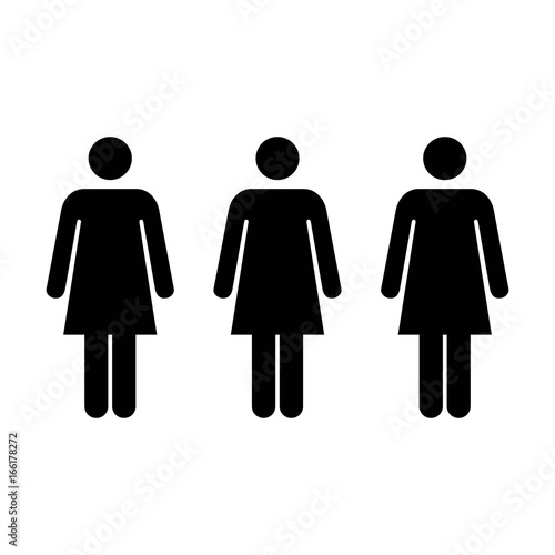 People Icon - Vector Group of Women Team Symbol for Business Infographic Design in Glyph Pictogram illustration
