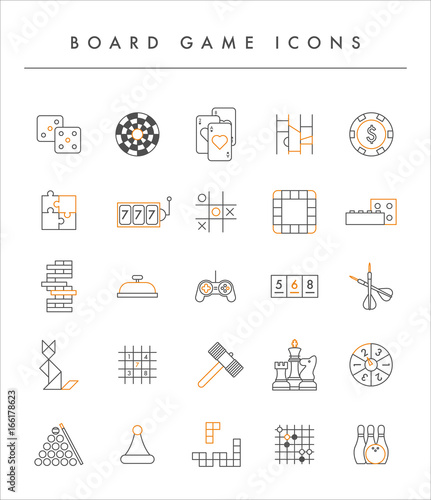 board game icon vector flat design illustration set