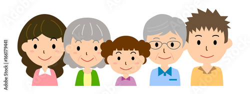 家族（祖父母、両親、娘）