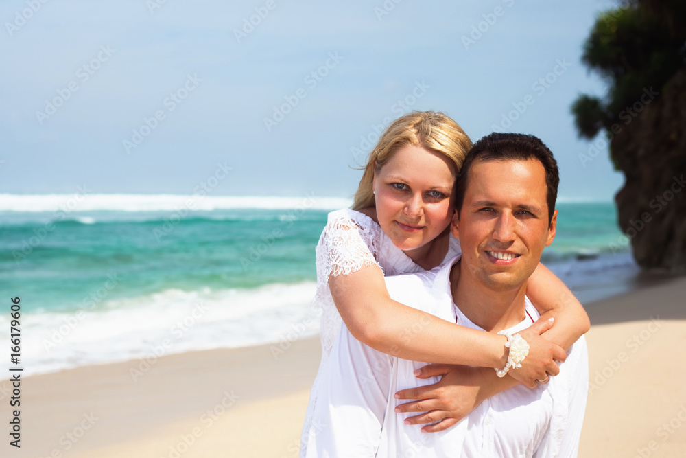 Romantic couple on the beach Romantic couple on the beach