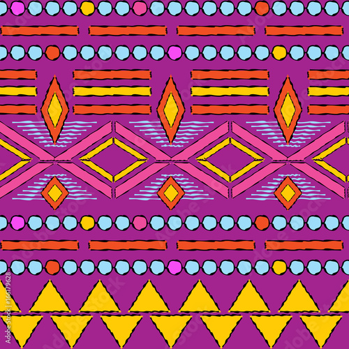 seamless pattern with ethnic and tribal motifs, vector design