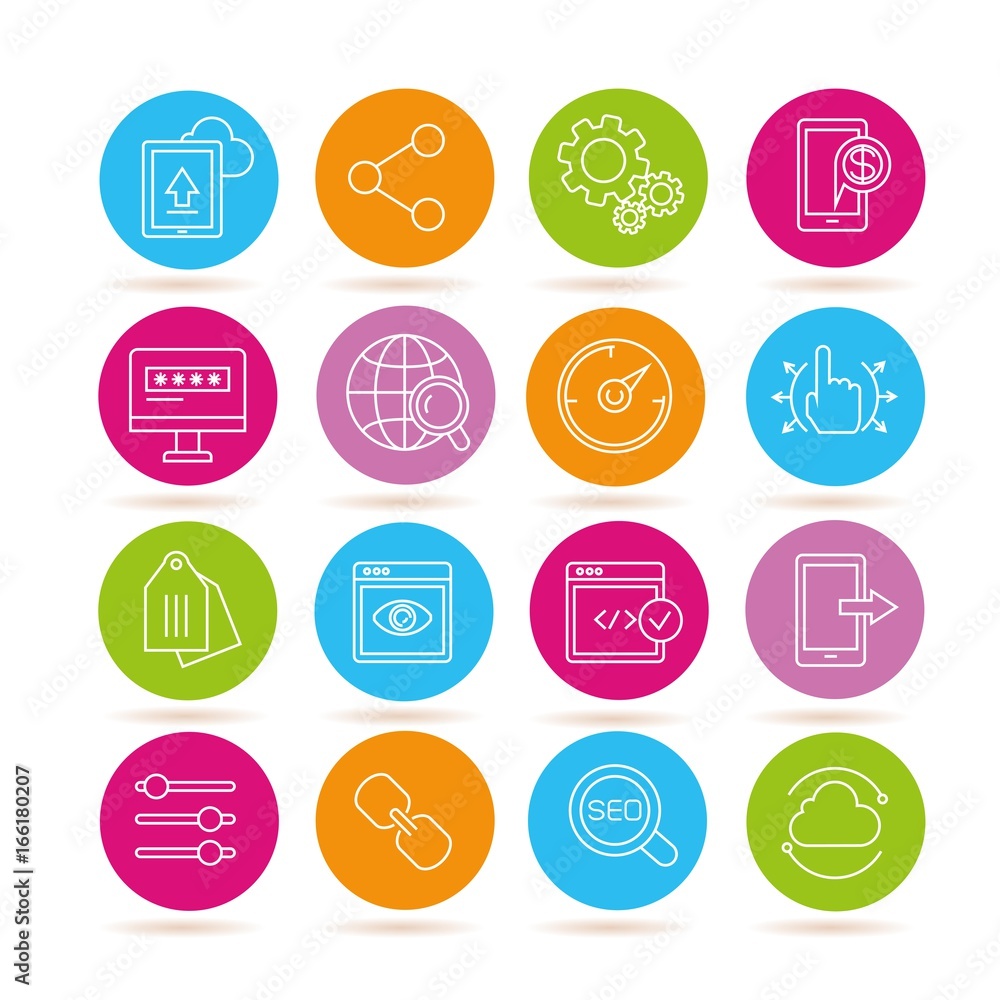 seo and network icons seo and network icons