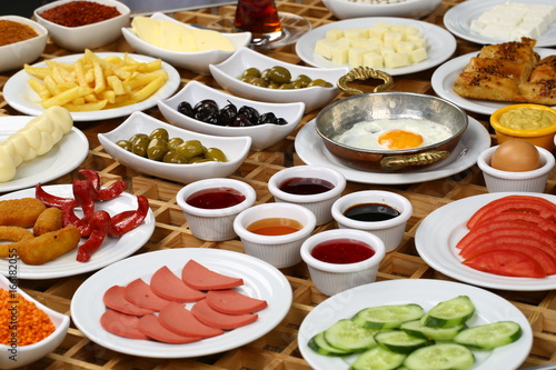 Rich and delicious breakfast table