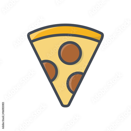 Fast food pizza slice colored icon