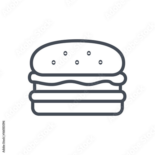 Fast food hamburger line icon