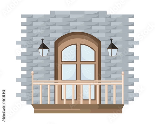 Vintage Vector entrance door facade background