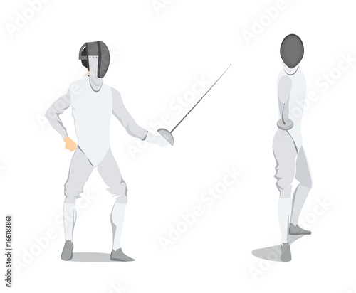 Isolated fencing athlete.