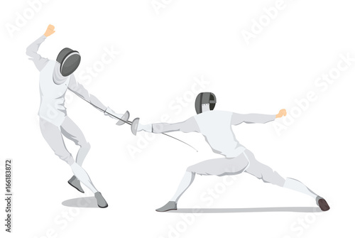 Fencing move illustration.