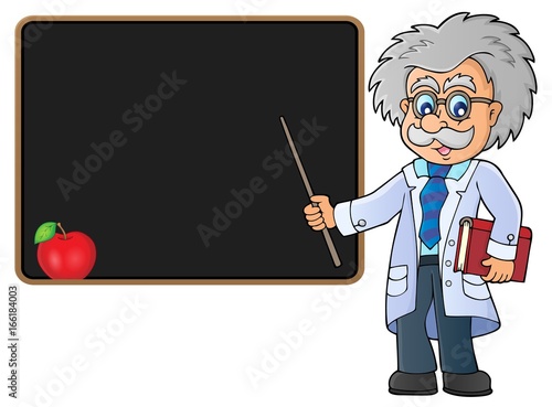 Scientist by blackboard theme image 2