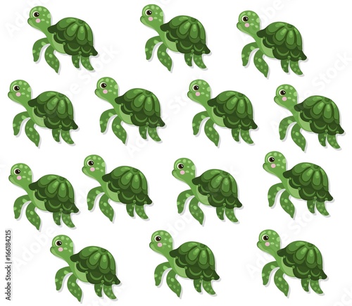 turtle pattern background Vector cute cartoon character