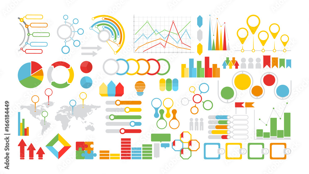Infographics symbols set. Infographics symbols set.
