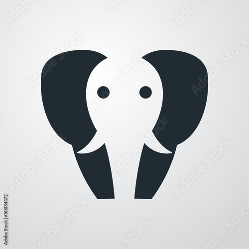 Icono plano elefante en fondo degradado