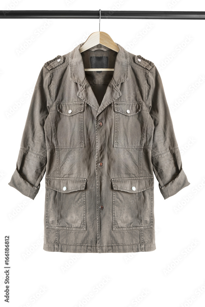 Jacket on clothes rack Jacket on clothes rack