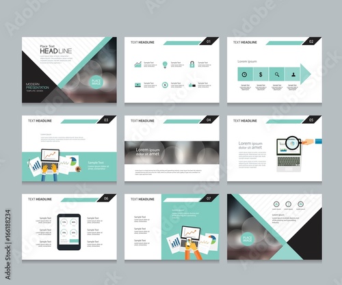  layout design template for business presentation , brochure page , and annual report page with cover background design and infographic elements template