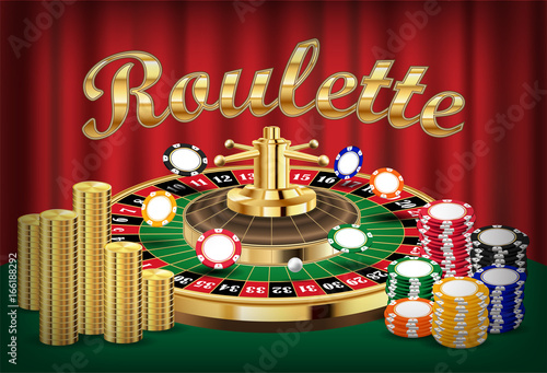 casino roulette with pile of coin and casino ship