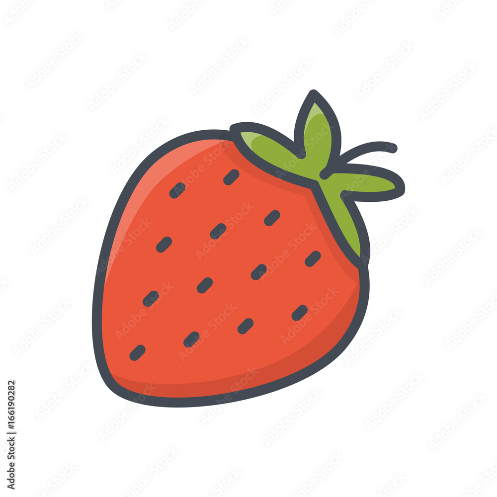 Obraz premium Food fruits strawberry colored icon