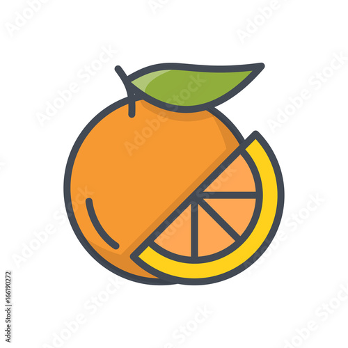 Fruits orange slice colored icon