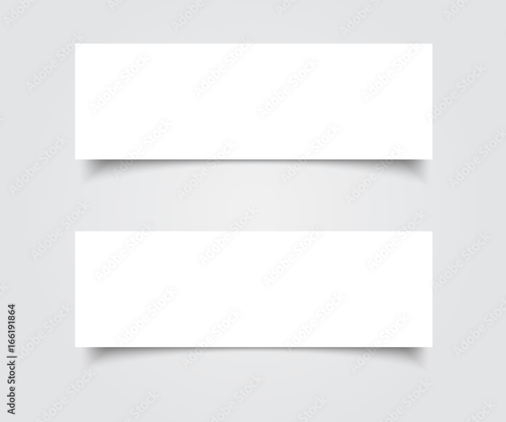 Empty Banners with transparent vector illustration shadows.