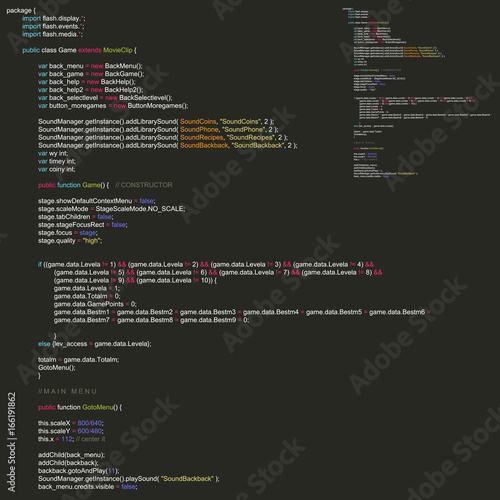 Program Code Listing, Abstract Programming Background. Vector