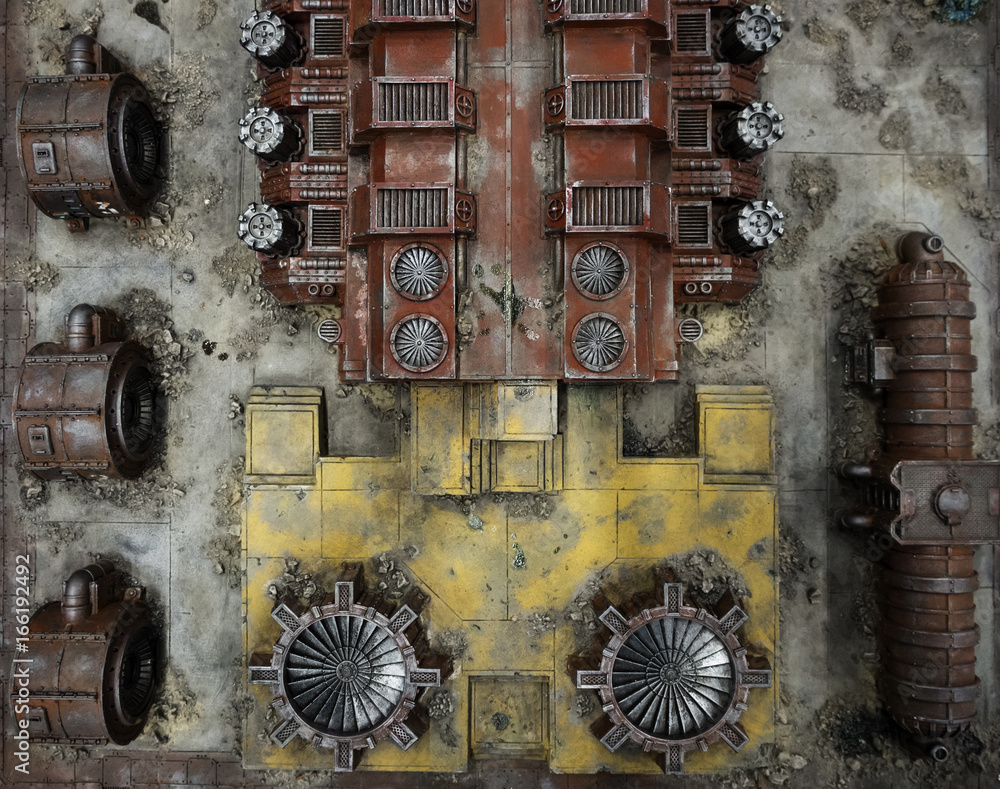 Aerial view of a wasting industrial complex (miniature)