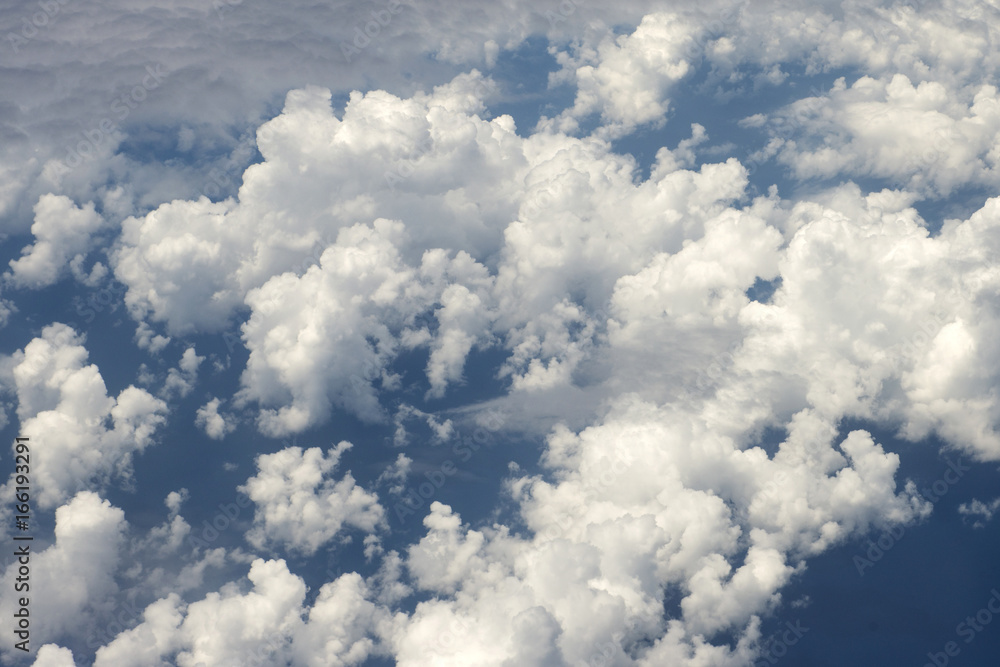beautiful white clouds in the blue sky