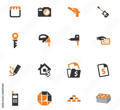Pawnshop icons set