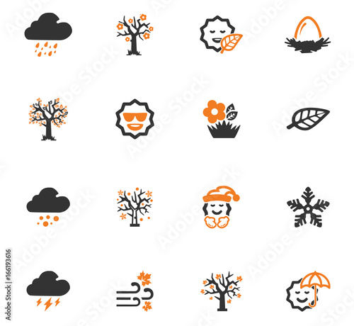 Seasons icons set