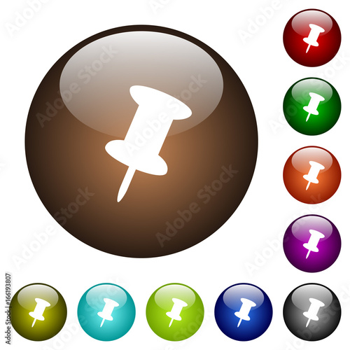 Push pin color glass buttons