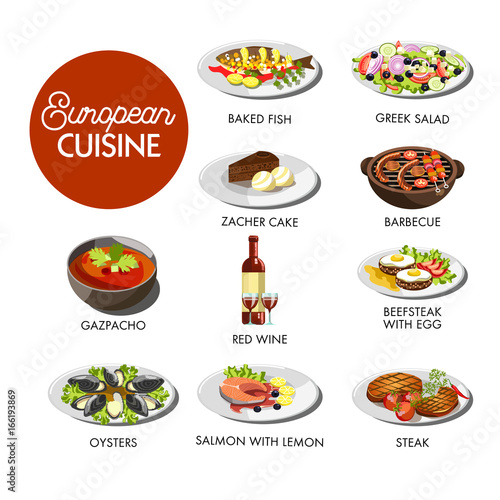 European cuisine menu