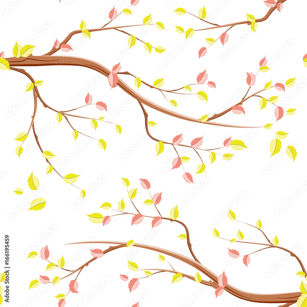 graceful seamless texture with elegant branches of trees