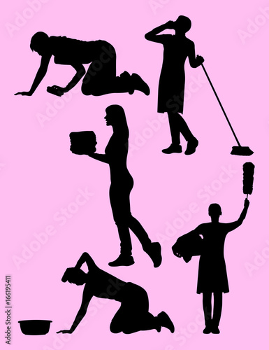 Housewife silhouette.