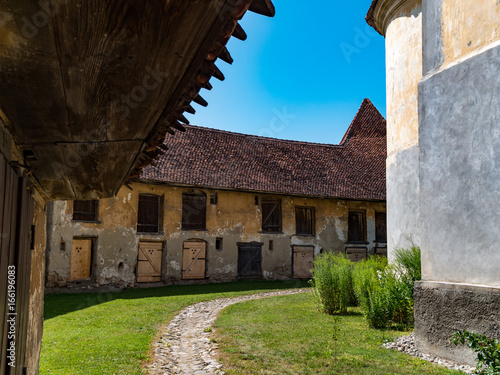 Inside the church walls at Sanpetru, Transylvania, Romania photo