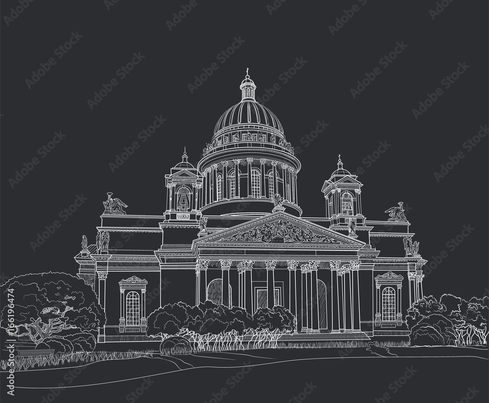 Sketch of the Cathedral in St. Petersburg