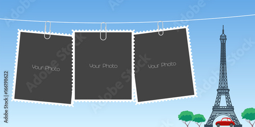 Collage of photo frames vector illustration