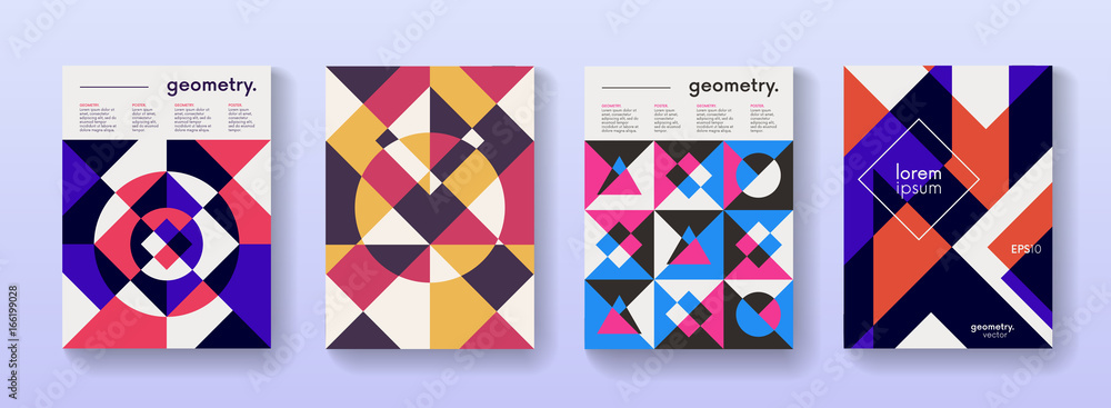 Set of geometric poster cards with retro pattern. Applicable for Placards, Covers, Flyers, Booklets, Brochures, Banners. Set of geometric poster cards with retro pattern. Applicable for Placards, Covers, Flyers, Booklets, Brochures, Banners.