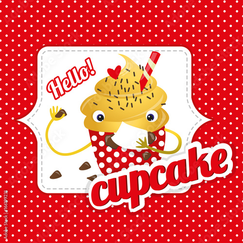 Cheerful and smiling Cupcake, leaflet