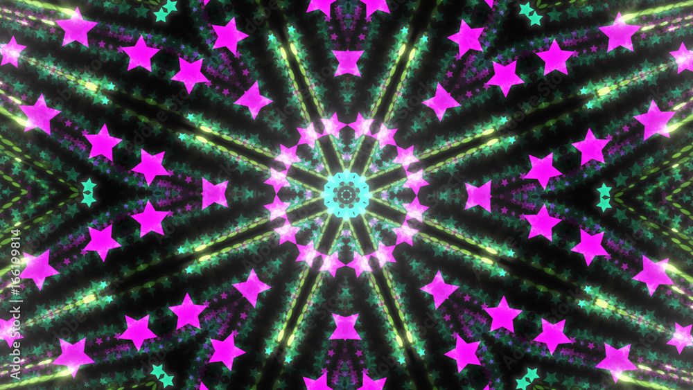 Abstract kaleidoscope background with bright details and elements Abstract kaleidoscope background with bright details and elements