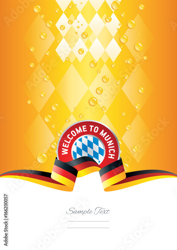 Welcome to Munich beer drops background