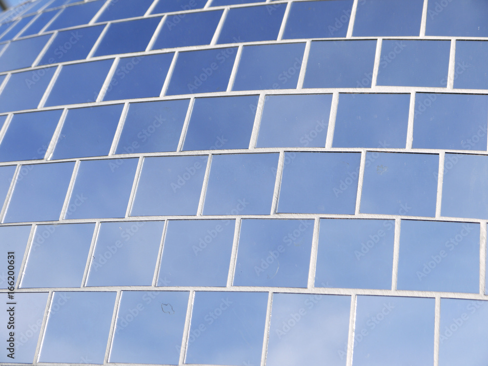 Modern glass building reflection blue sky Modern glass building reflection blue sky