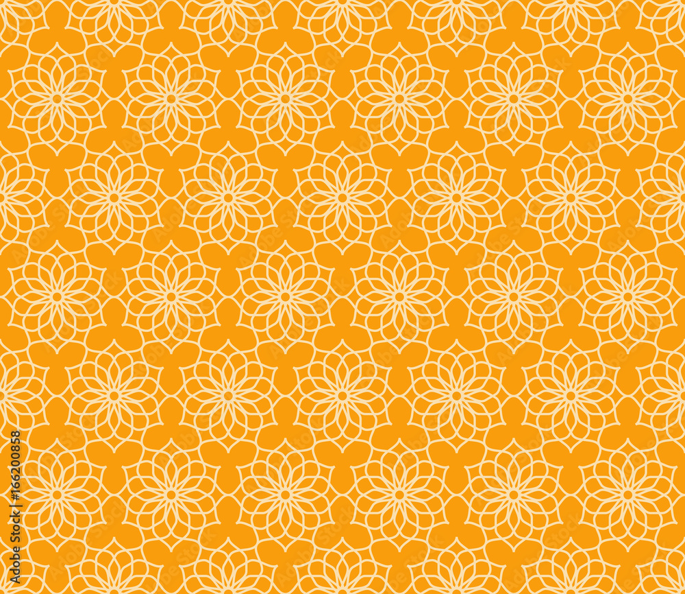 lacy pattern 1 / Orange and yellow ethnic pattern of floral elements. Seamless vector background. lacy pattern 1 / Orange and yellow ethnic pattern of floral elements. Seamless vector background.