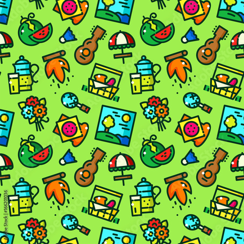 Picnic seamless pattern vector illustration