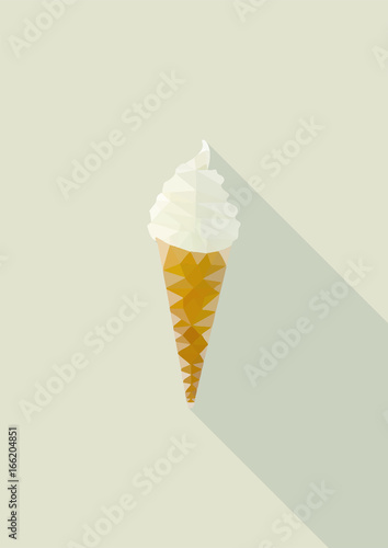 Ice cream low poly illustration photo
