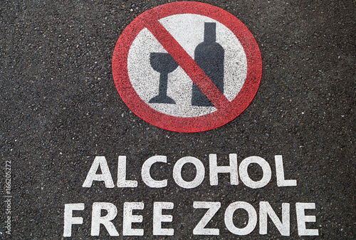 Sign, alcohol free zone