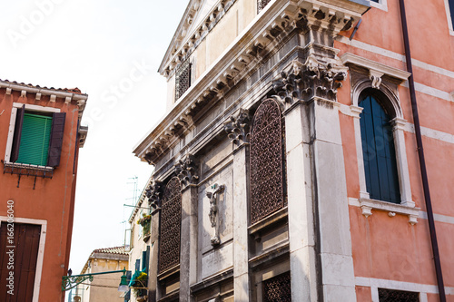 Beautiful decorative building facade in Venice, Italy © Angelov