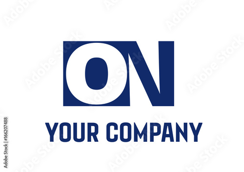  ON Negative Space Square Swoosh Letter Logo