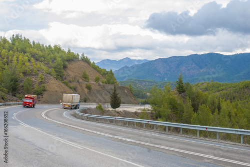 The highway in Turkey. Egirdir-Antalya.