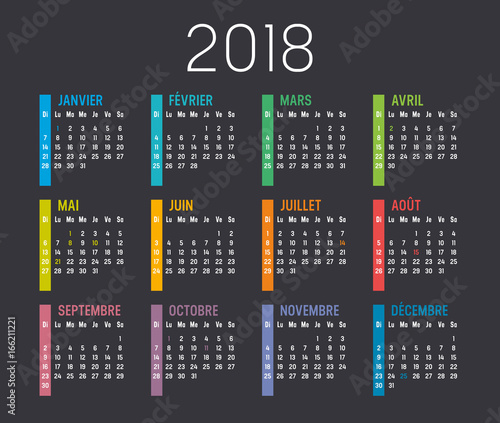 Calendrier Agenda 2018