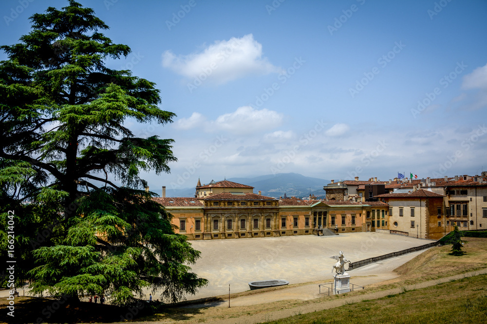 Palacio Pitti por detrae en el jardi