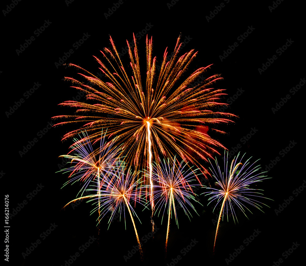 Fireworks light up the sky with dazzling display - Vibrant color effect Fireworks light up the sky with dazzling display - Vibrant color effect