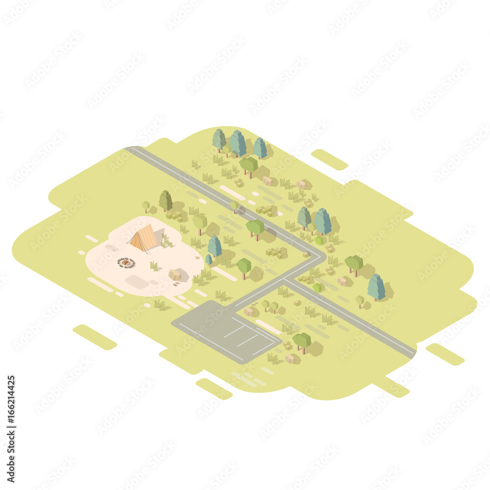 Isometric flat landscape Isometric flat landscape